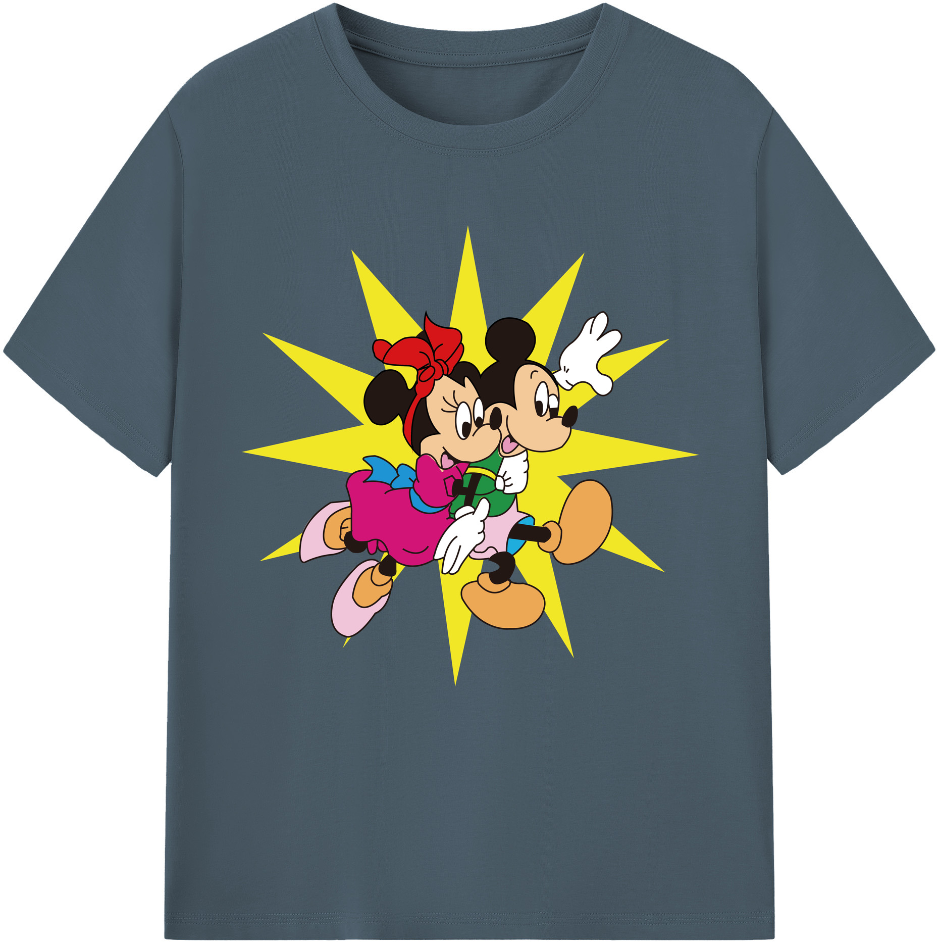 （画像用） ミッキーマウス Mickey Mouse 綿100％半袖Tシャツ（フロントプリント）